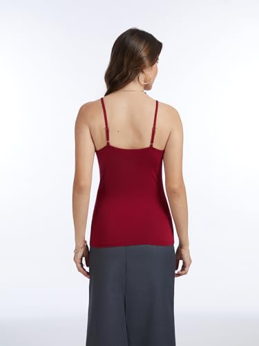 Image of Air Curvey 4 Pack Camisole Tops for Women Basic Undershirt Tanks Adjustable Spaghetti Straps Camis Seamless Soft Layering Top