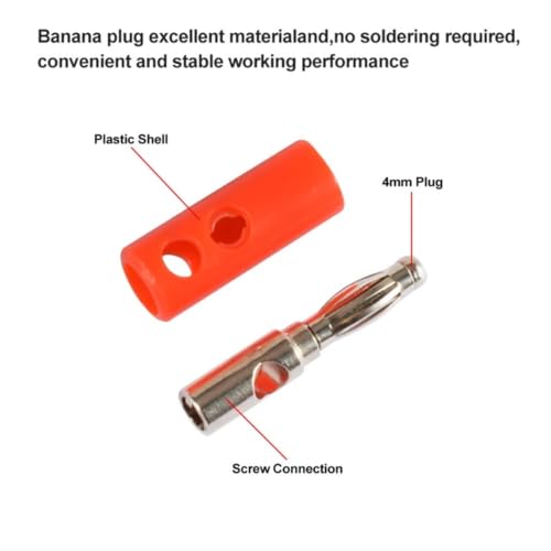 Banana plug de 4 mm y conector de altavoz tipo clavija sin soldadura para cable de audio 7