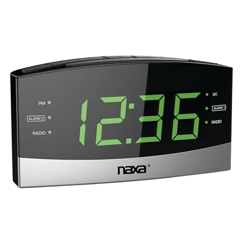 Naxa Electronics NRC-181 Clock Radio - Mono,Black, Silver,4.4"x2.4"x8.3" Cover
