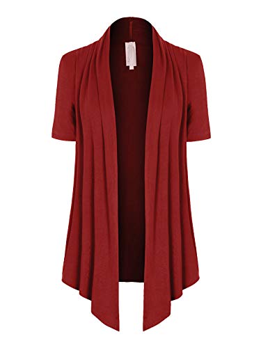 Image of MixMatchy Women's Lightweight Short Sleeve Draped Open Front Cardigan Vest