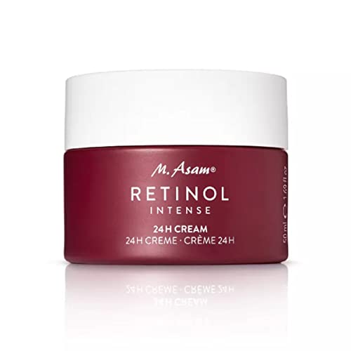 M. Asam Crema facial Retinol Intense 24 horas (50 ml) – Crema facial nutritiva para suavizar eficazmente las arrugas y contra los signos del envejecimiento de la piel, con retinol, ácido hialurónico y