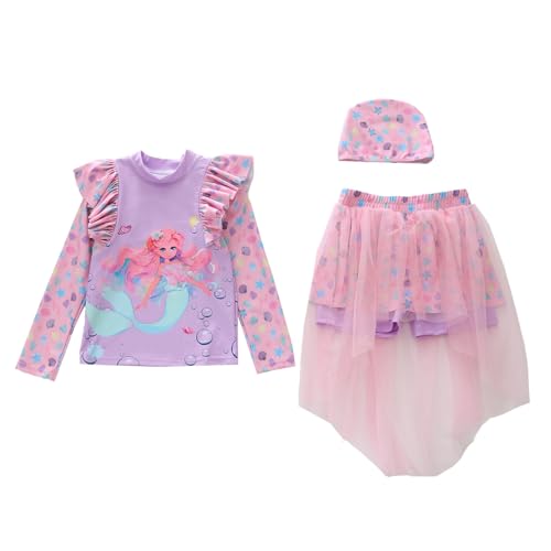 Maillot de bain fille 3 pièces confortable pour piscine et sport