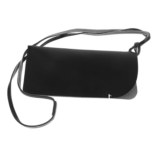 PACKOVE Funda para gafas con cordón para el cuello, soporte multifuncional para gafas de sol para hombres y mujeres, viajes, actividades al aire libre y uso diario, Negro, 16.40X8.00X1.60CM