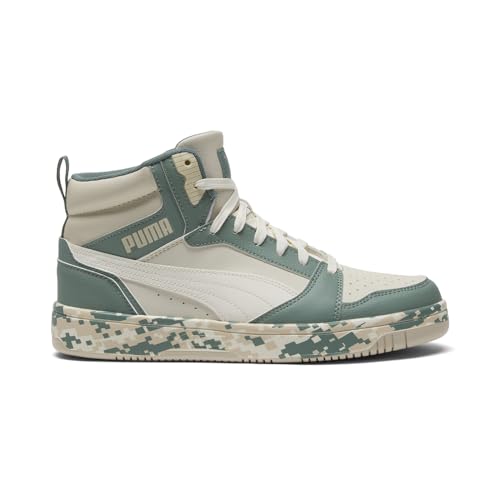 PUMA Mens Rebound V6 Camo Lace Up Sneakers Shoes Casual - White