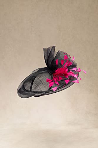 Babeyond Fascinator Hat Veil Feather Fascinators Hair Clip Tea Party Pillbox Derby Hat Fascinator Bridal Wedding Veil A-Black #TOP1