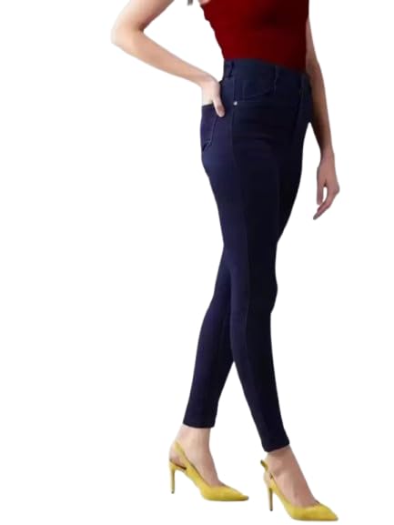 Image of Women Jeans Slim Fit Mid-Rise Clean Look Stretchable Jeans
