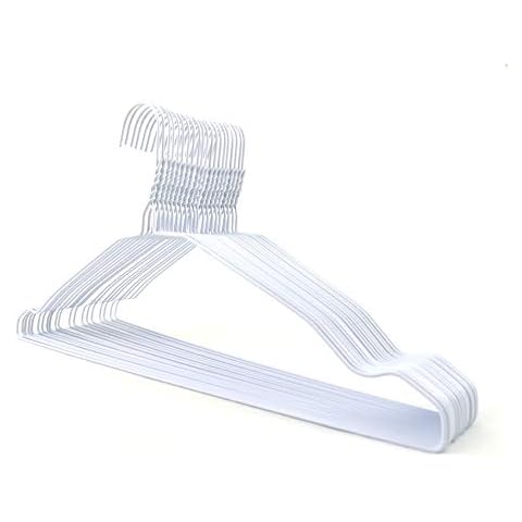 DODIN HOME 20 White Notched Hangers with Trouser Bar Cover