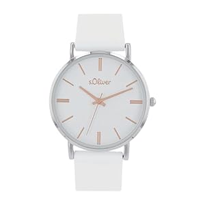 s.Oliver Armbanduhr für Damen mit Silikon Armband, 18,5 cm, Quarzuhr Analog, 3 bar Wasserdicht, Geschenk für Frau und Freundin, Kommt in passender Uhrenbox