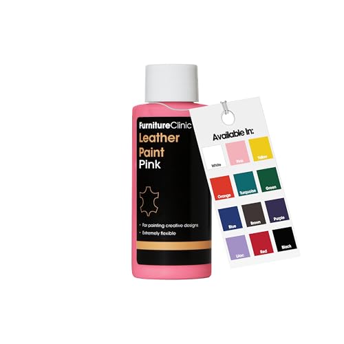 Furniture Clinic Leather Paint - for Painting All Leathers: Footwear, Handbags, Clothing, etc. Flexible and Durable (Pink, 50ml)