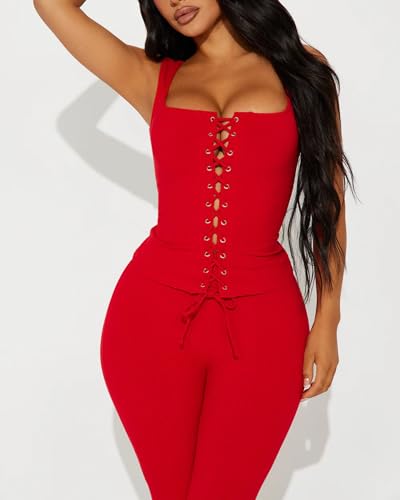 Image of 2 Piece Sets for Women Sexy Ribbed Crop Tops High Waist Bodycon Capri Pants Womens Summer Outfits Clubwear
