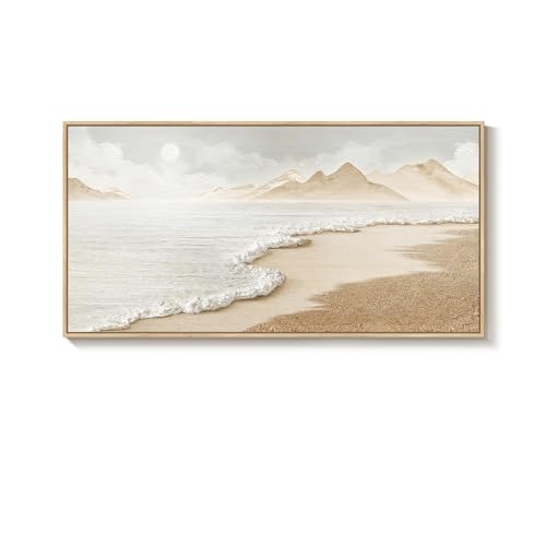 Framed Boho Beach Coastal Wall Art for Living Room...