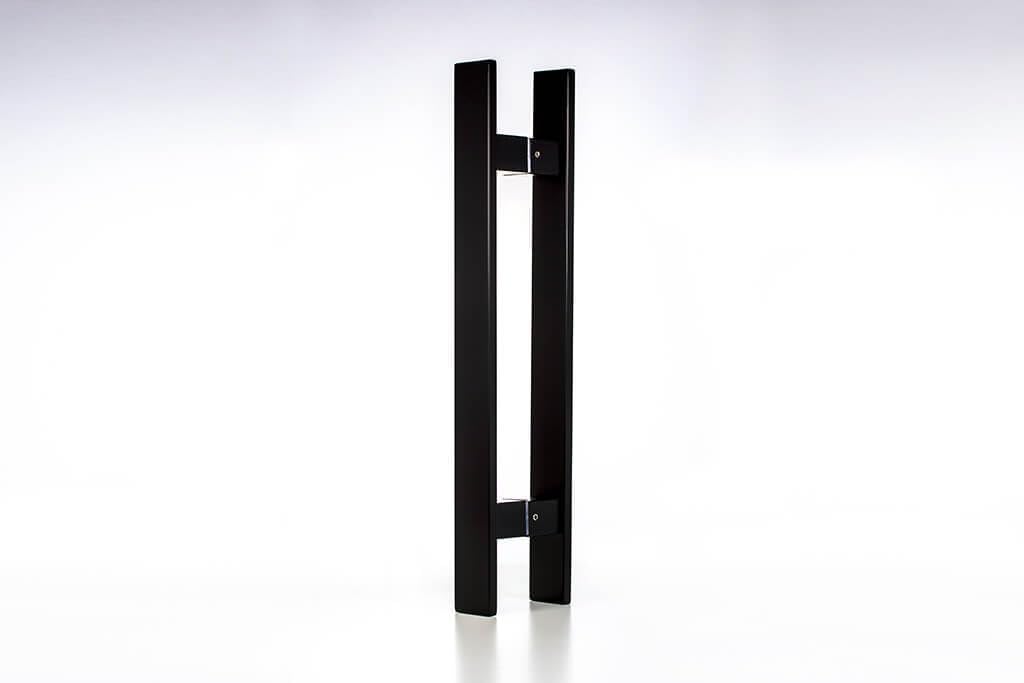 18 Inch Length Back to Back Matte Black Door Handles, Modern Stainless Steel Front Door Handle Pulls for Wooden Glass Metal Home Office Shop Shower Doors Sliding Barn Doors, Flat Rectangular Shape Bar