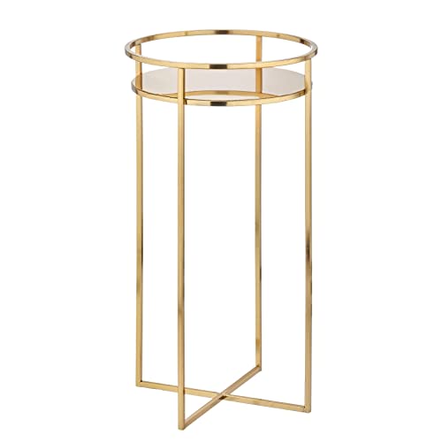 Mdesign Mid Century Planter Indoor/Outdoor Modern Plant Stand For Flowers, Greenery, Succulents, Vases And Pots - Metal Steel Design - 15" Tall - Soft Brass #TOP7