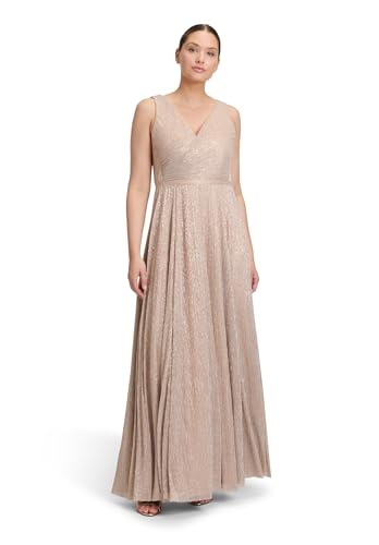 Vera Mont Damen Abendkleid mit Plissee 46, Cream/White