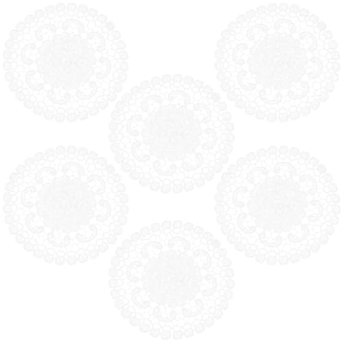 CREATCABIN Napperons Dentelle 6 pièce Sets Table Ronds Dentelle au Crochet Motif Floral Vintage Brodé Dessous Plat pour Vase Décoration Table pour Maison...