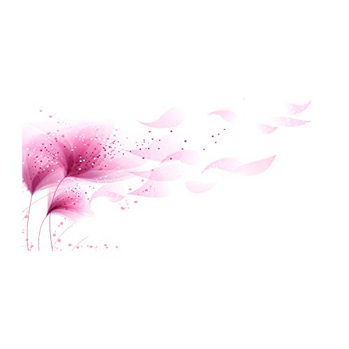 Crédence de cuisine fleur rose en verre trempé Tulup pour fond de hotte durable 120x60 cm
