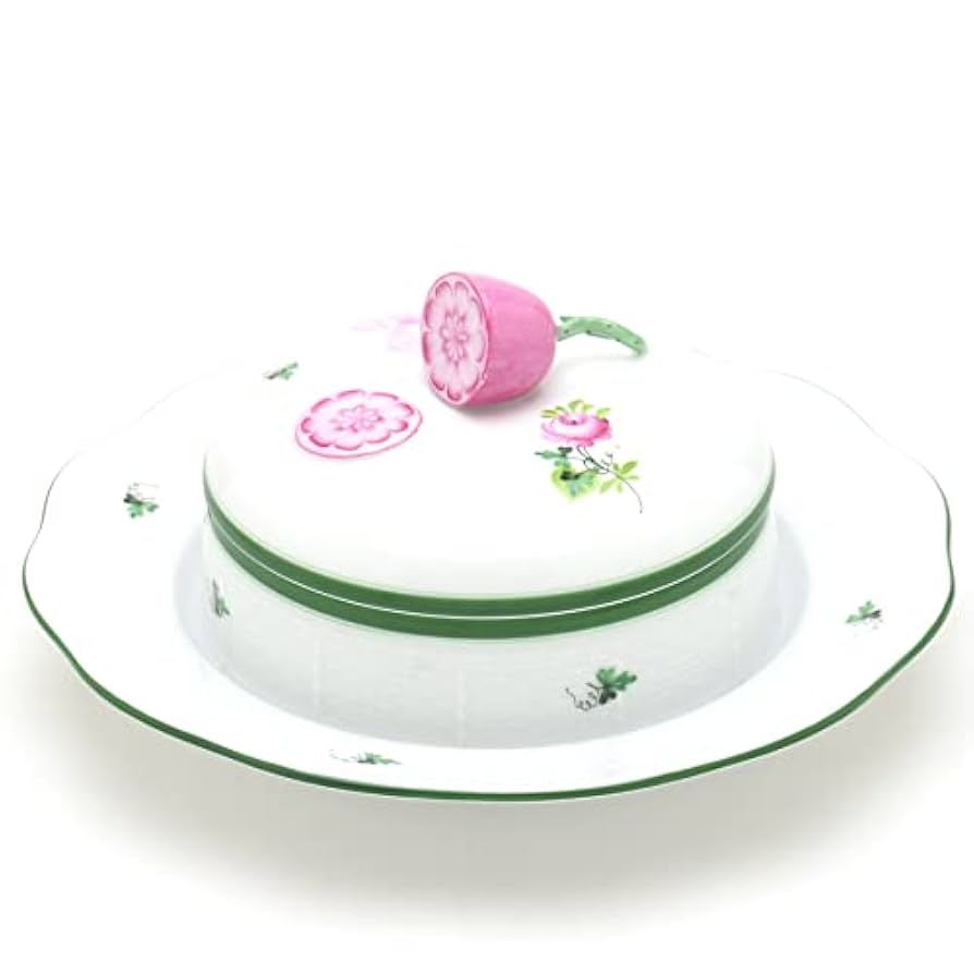 ヘレンド　バターディッシュ　蓋付きバター入れ　バター皿　ウィーンの薔薇 ヘレンド ウィーンの薔薇 バターディッシュ 蓋付きバター皿(薔薇