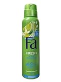 Fa Desodorante en spray Caribbean Wave con el exótico aroma fresco de limón, 48 h de protección, 6 x 150 ml