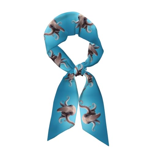 Dumbo the Octopus Printed long scarf for women 46.9Ã—3.1 inches, drapey shawl, slimming accessories