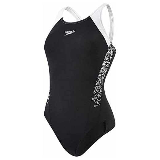 Speedo Damen Badeanzug Essential Endurance Plus Medalist, Schwarz, 38 7 Speedo Damen Boom Splice Muscleback Badeanzug, Schwarz/Weiß, 34 (DE 38)