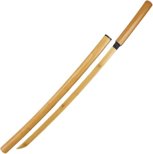 YAKINO 木刀 護身用 素振り 鍛錬棒 100cm 軽量防犯仕様 高密度素材 女性でも扱いやすい 防災・護身・剣道練習用 (オリジナルの木の色は曲線)