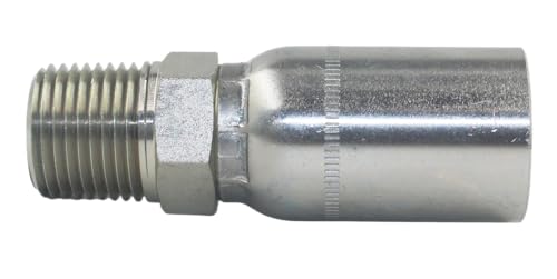 Image of (10-PCS) L-MP-04-04 1 /4'' ID Hose x 1 /4''NPT Male Hydraulic Hose End Crimp Fitting Hydraulic Hose Fitting