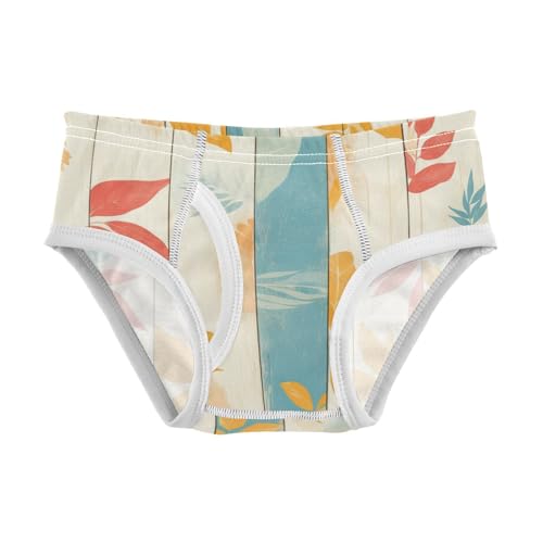 KLL Autumn Leaf on Old White Wooden Little Boys Comfort Training Underwear Cute Children Undies