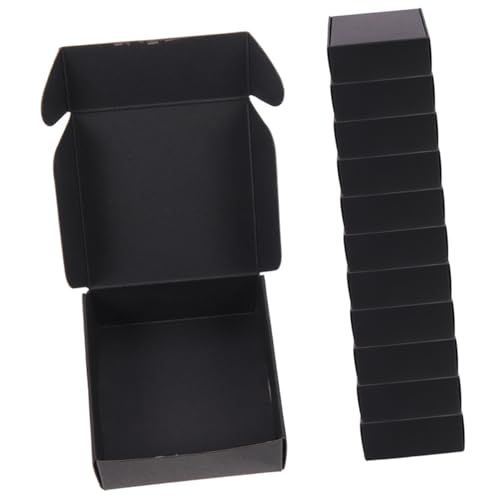 Hemobllo 25 piezas Cajas de Embalaje de Papel Negras Resistentes y Anti-caídas para Envío Mudanza y Almacenamiento de Objetos Pequeños