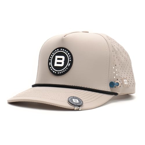 Image of BRIMZ Golf Performance Hat - Tee Holder & Magnetic Ball Marker - Breathable, Sweat & Water Resistant Golfing Snapback Hat