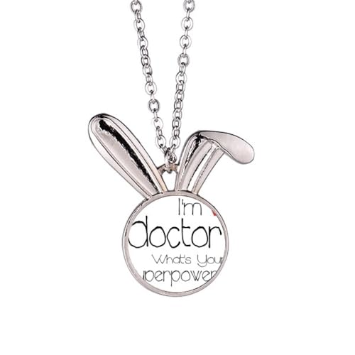 Collier docteur pendentif lapin anglais Proud Doctors bijou médical femme