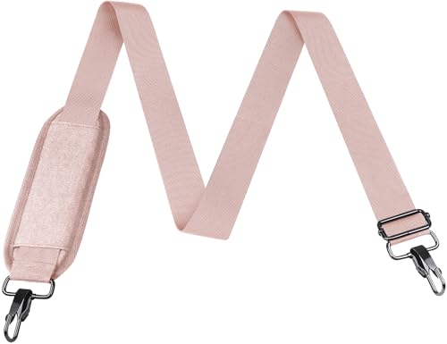Shoulder Strap 56 inch Universal Adjustable Thick Soft Duffel Bag Shoulder Strap Replacement Comfortable Belt with Metal Swivel Hooks for Laptop Messenger Bag Briefcase Shoulder Bag Pink
