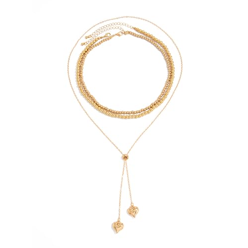 Collier ras du cou délicat en perles et cœur doré pour vos soirées d'été