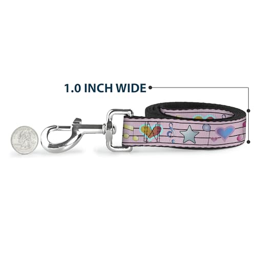 Laisse pour chien nylon résistant Buckle Down notes musique rose