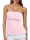 Trendy Queen Going Out Tops for Women Summer Spring Tube Tops Cute Off The Shoulder Backless Corset Teen Girls Y2k Clothes LightPink L