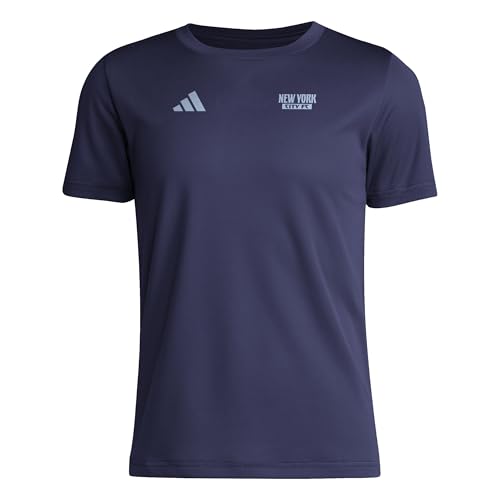 adidas Unisex-Kids New York City FC Pre-Game Short Sleeve Soccer T-Shirt,Team Navy Blue/New York City Fc,X-Large