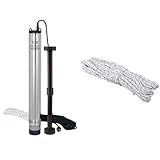 T.I.P. Tiefbrunnenpumpe Edelstahl 5.400l/h sandresistent Brunnen ab Ø10cm integriertes Rückschlagventil, 5,3 bar, BigWell 90-53 AUT + T.I.P. 21m Nylon Ablassseil für Tauch, Brunnen & Tiefbrunnenpumpen