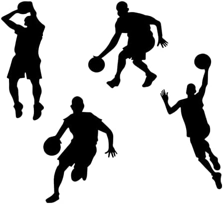 Basketball Wall Decor Sticker Player Wall Decals, Vinyl Art Sport Style Wall Stickers Boys Room Decor, Sports Ball Wall Decal for Bedroom School Basketball Enthusiasts