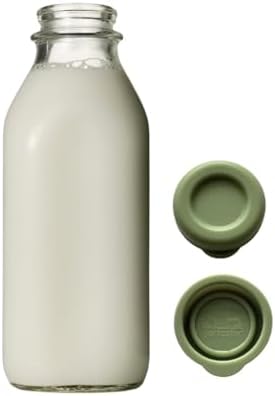 Jartastix Silicone Replacement Caps | 48mm Diameter Bottle Lids That Fit Perfectly Stanpac & Libbey Milk Glass Bottles | Reusable, Long-Lasting and Easy to Clean Bottle Caps (Green)
