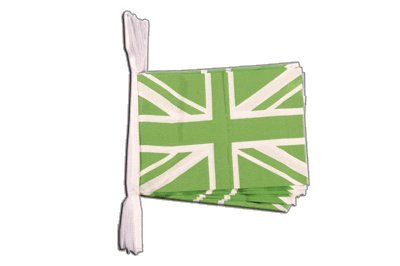 Guirlande drapeau Royaume-Uni verte de 5,9m pour votre décoration de jardin