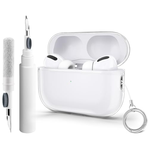 Airpods Pro/Pro 2nd Generation Case Cover Silicone AirPods Pro 2nd Case Shockproof Protective Cover with Cleaning Kit for AirPods Pro 2nd Generation Case (Clear)