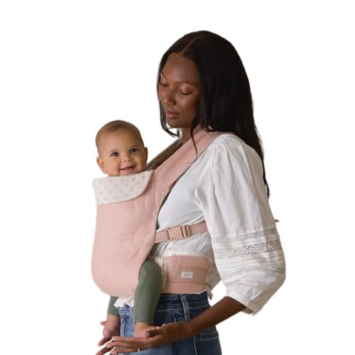 Solly Baby Buckle Carrier, Buttery Soft Baby Carrier Infant to Toddler 10-45 Lbs., Ergonomic Design, Lightweight & Breathable Linen, Front & Back Carry, Baby Carrying Essential, Blush Floret
