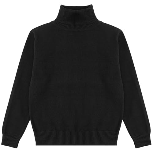 Linjinx Kids Girls Boys Turtleneck Sweater Casual Solid Color Long Sleeve Knitted Slim Fit Pullover Jumper Warm Tops3