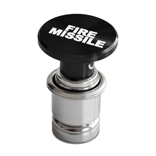 Image of Fire Missiles Button Car Cigarette Lighter Plug, Car Cigarette Lighter Replacement, Aluminum Alloy Push Button Lighter Plug, Standard 12V Fast Heating Power Socket for Auto