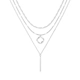 ZOERAY Collier pour Femme Argent Or Chaine con Pendentif Collier Plaqué Or 18K Multirang Empilés Colliers Ras de Cou Doré Réglables Serpent Chaîne Argent Femme Breloque Colier Fantaisie Bijoux