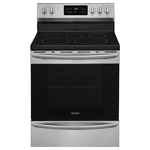 Frigidaire GCRE3038AF 30" Gallery Series Stainless Steel Freestanding Electric Range with 5.4 cu. ft. Capacity 5 Elements Steam Clean Quick Bake Convection and Quick Boil Element