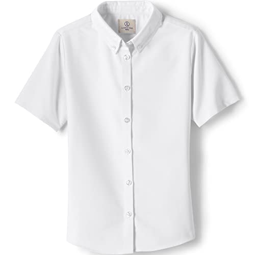 Lands' End School Uniform Girls Short Sleeve Oxford Dress Shirt