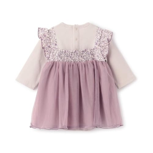 [プティマイン] お花チュールドッキングOPロンパース グレー 70cm