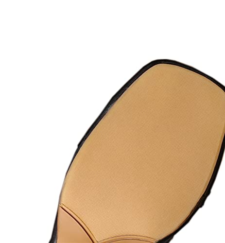 TinaCus Women's Handmade Genuine Leather Stretch Slip On Square Toe Chunky Heel Ankle Boots4