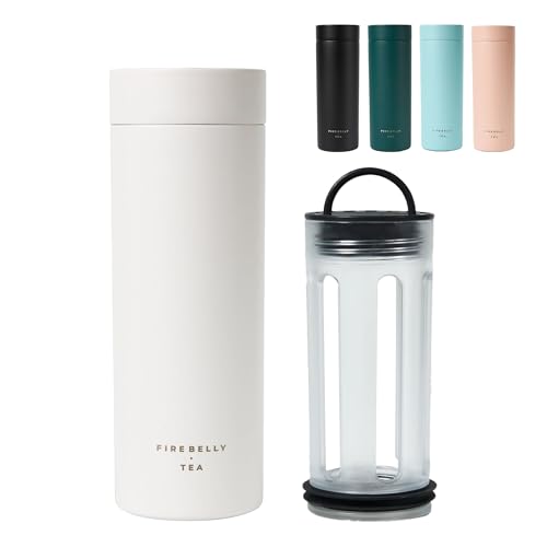 Firebelly Tea, Travel Tea Infuser Mug with Strainer, Insulated Tumbler for Loose Leaf Tea or Coffee...