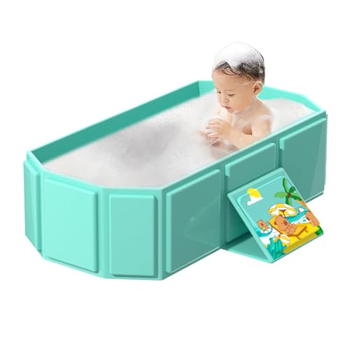 SVCEQZE Bañera plegable para bebés, bandeja de ducha plegable para niños pequeños, bandeja de ducha antideslizante para baño, guardería, viaje, habitación infantil, hotel y limpieza corporal para